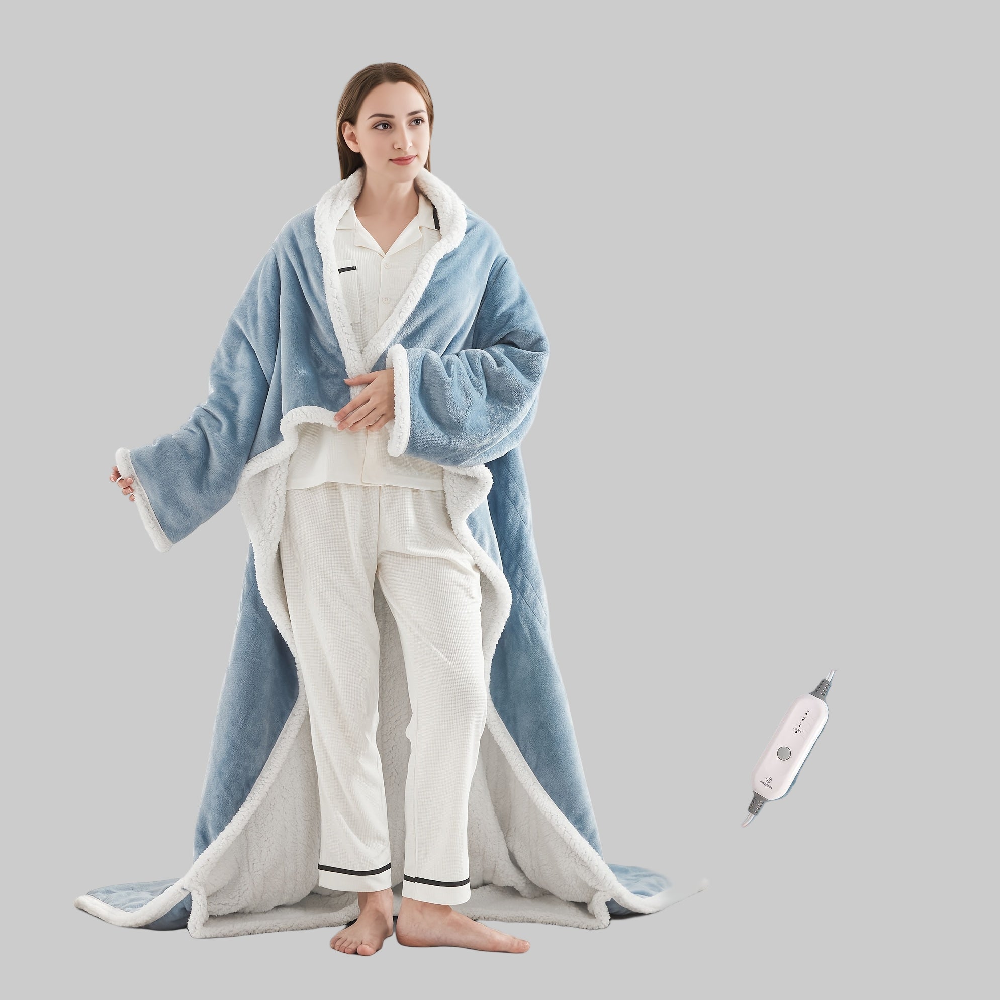 Elektrische Deken Flanel Verwarmd Poncho Warmte Instelbaar