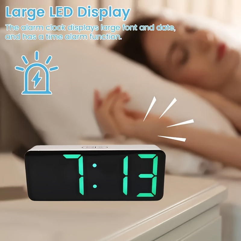 TimeGlow - Compacte LED Digitale Wekker met Verstelbare Helderheid