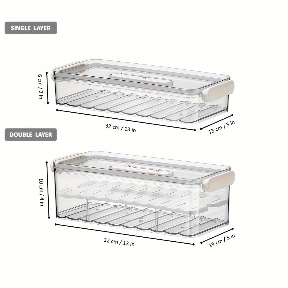 1 unidad Caja de almacenamiento para refrigerador – Contenedor de conservación de PET seguro para alimentos, capa simple/doble