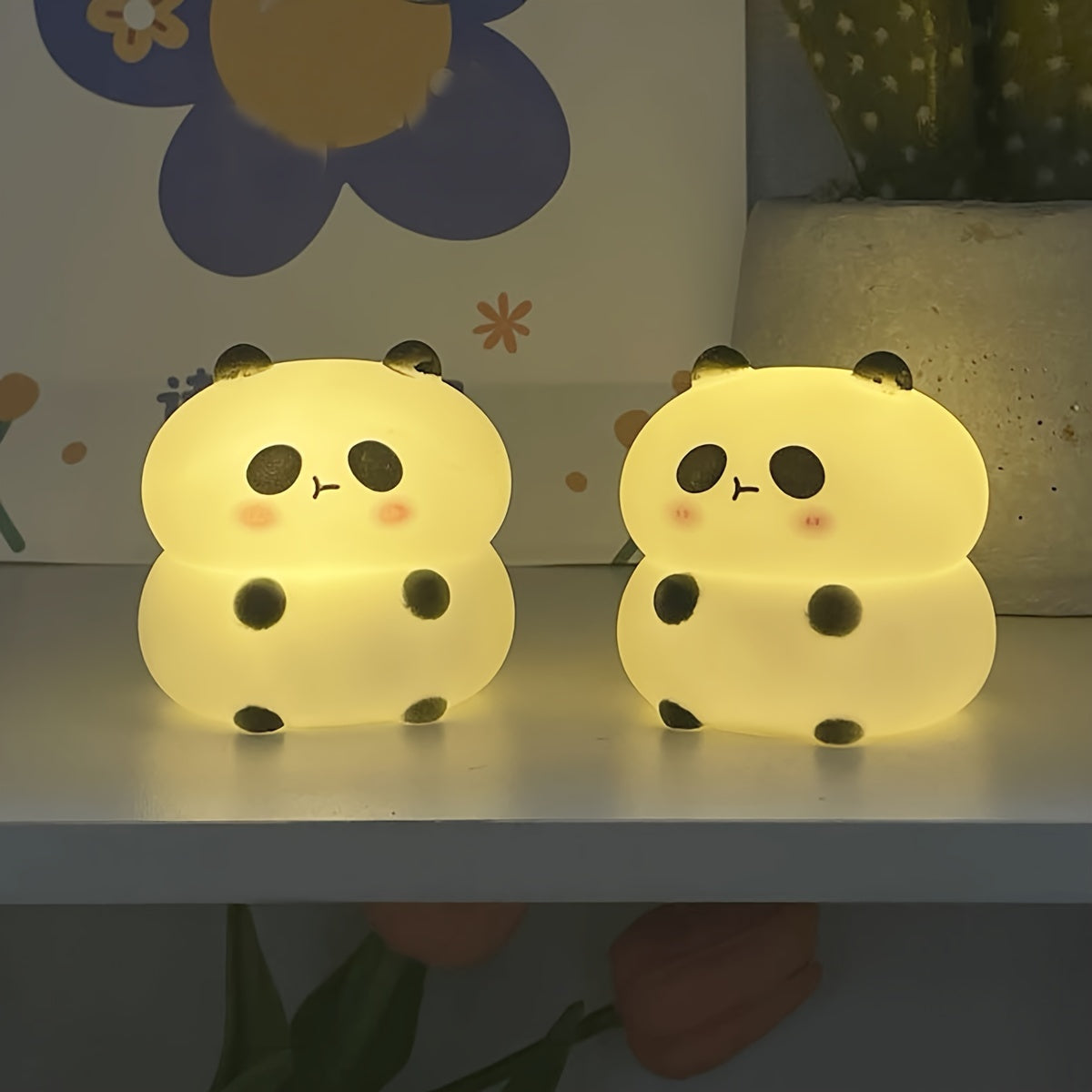 PandaGlow - Lámpara nocturna de panda inspirada en Asia con iluminación LED