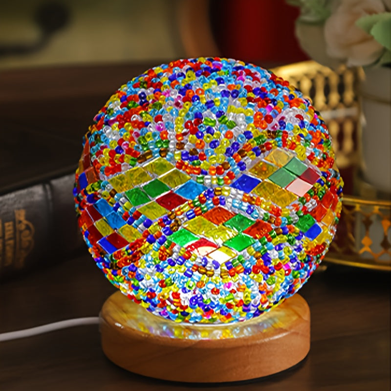 GlassArt - Lámpara de mesa LED moderna con iluminación ajustable y pantalla de vidrio colorida