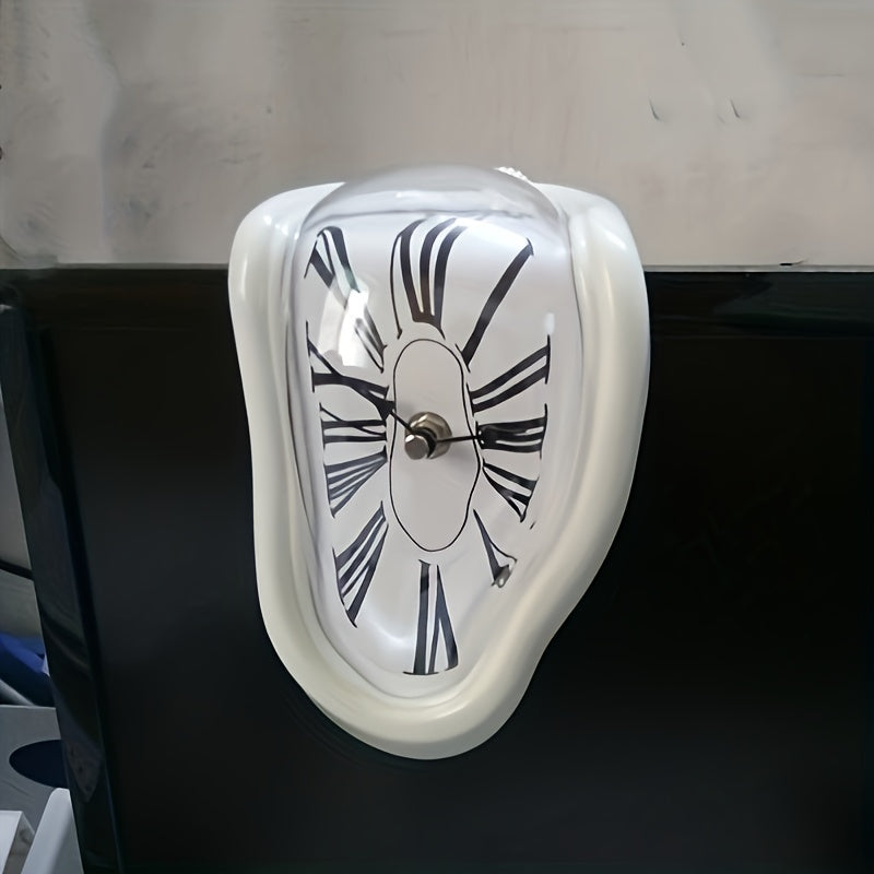 Surrealistische Gebogen Romeinse Wandklok - Stijlvolle Smeltende Klok voor Thuisdecoratie