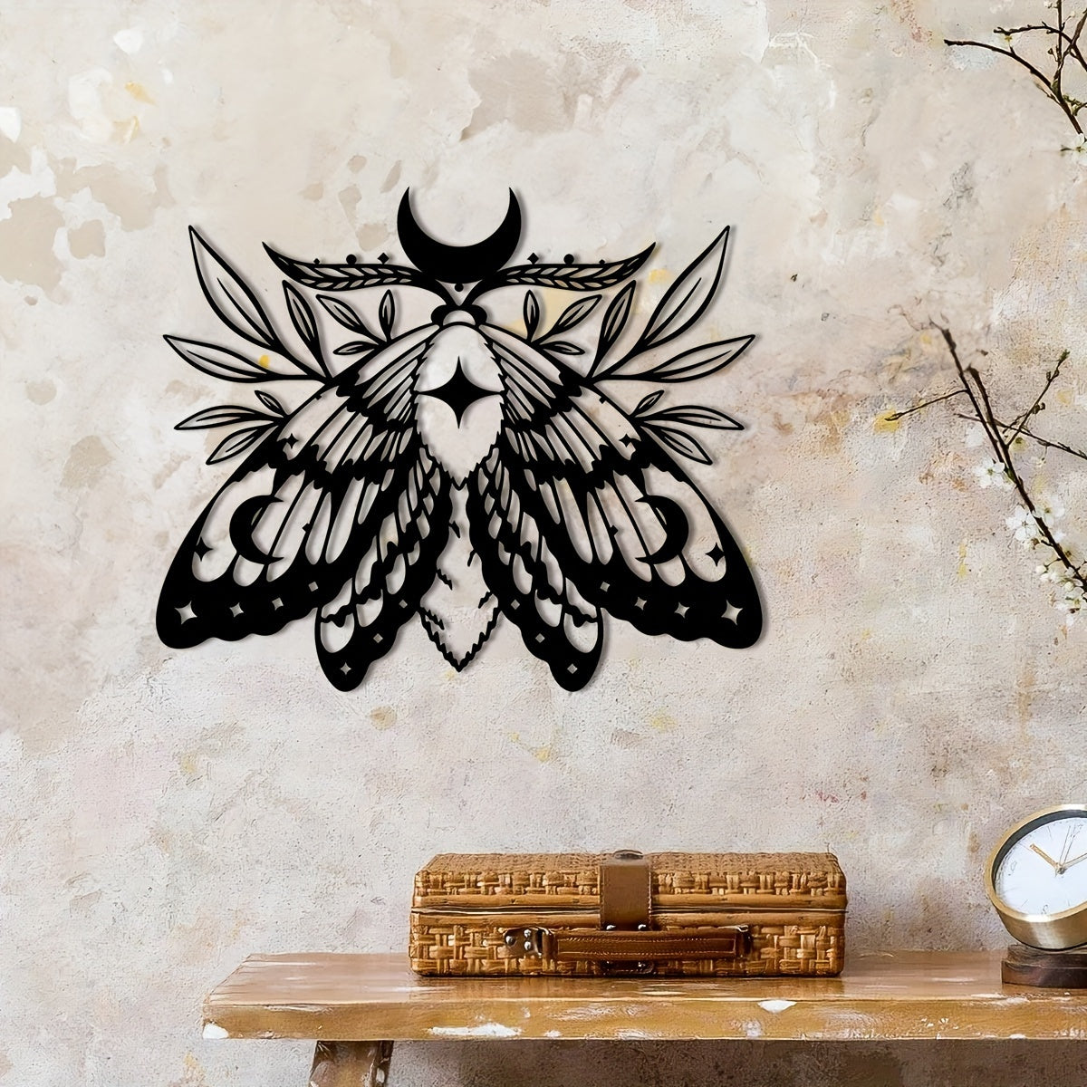 LunaMoth - Bohemian Metalen Wandkunst