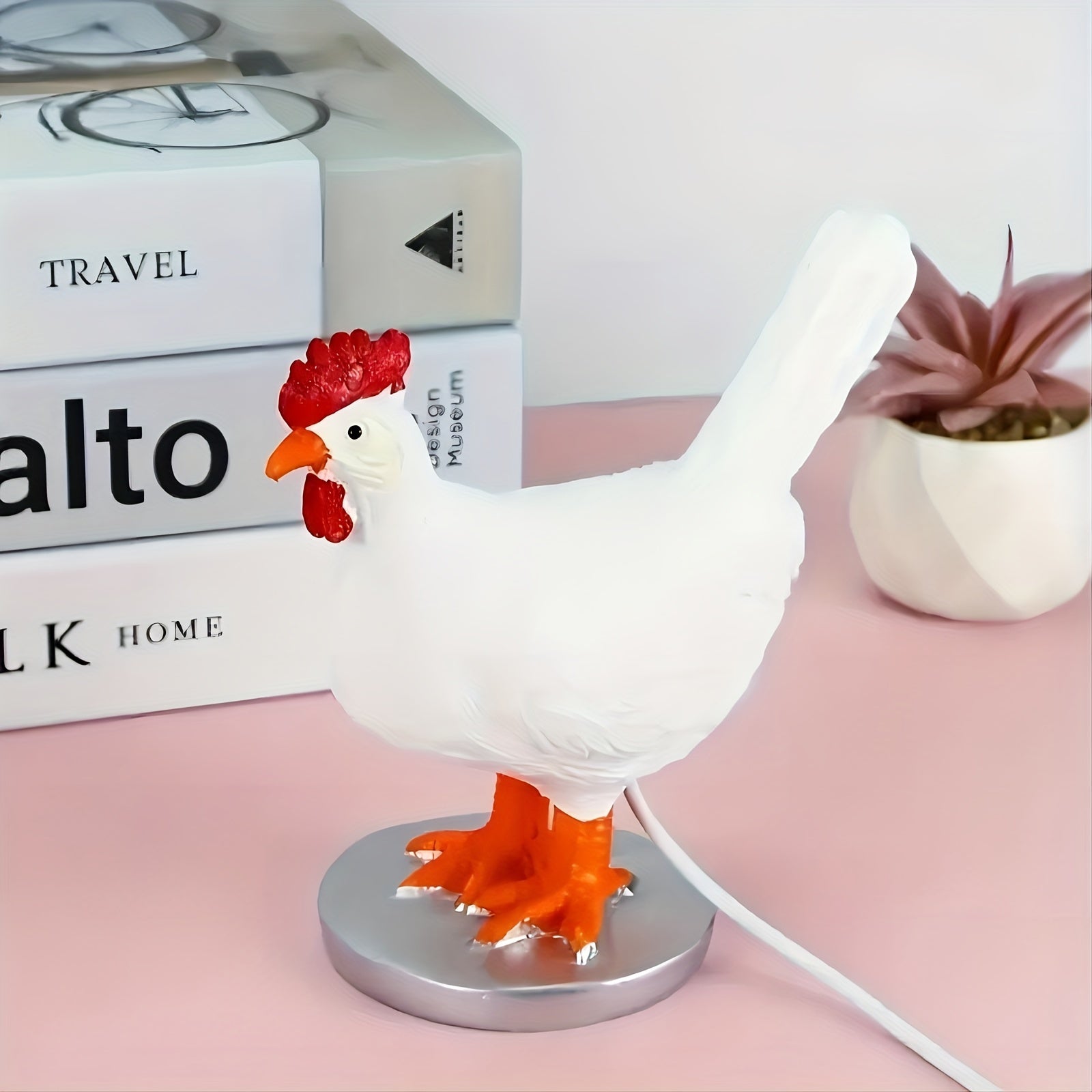 EggGlow - Lâmpada de Ovo de Galinha Realista com Iluminação LED USB e Design 3D