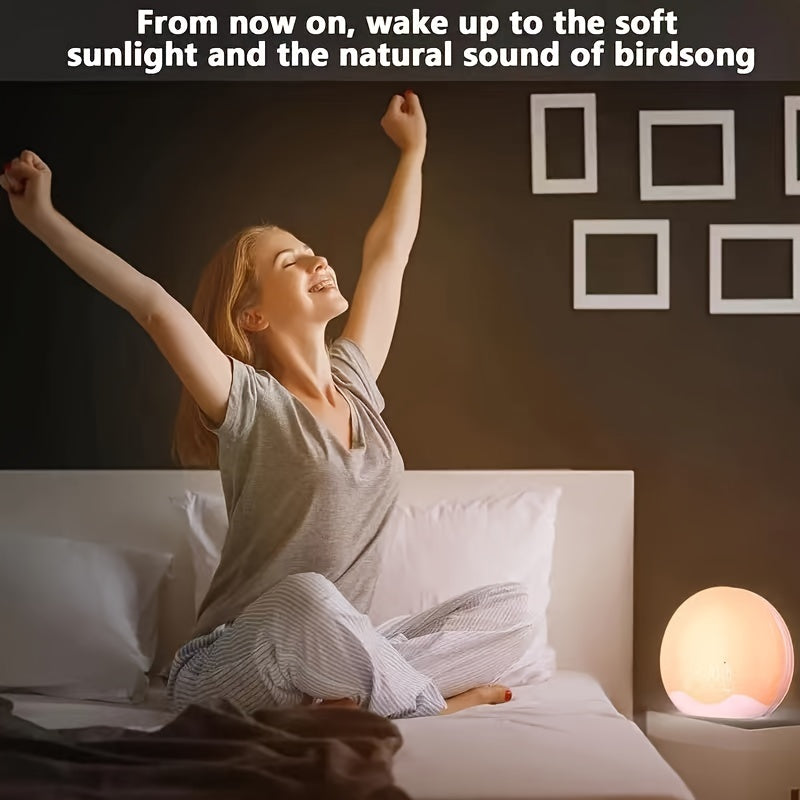 HaloRise - Zonsopgang Waaklamp met Touch Control & 12 Kleuren Nachtlicht