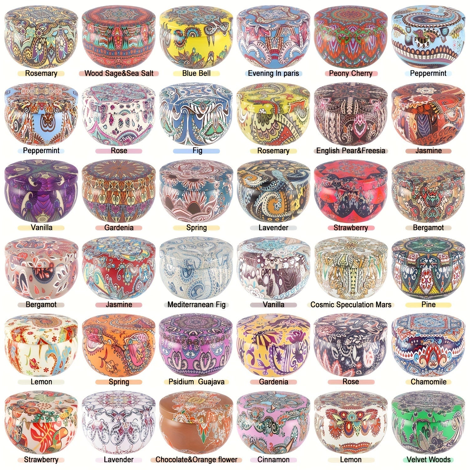 Set di Candele Profumate 36pz - Regalo di San Valentino, Candele Profumate in Cera di Soia da 2.5oz