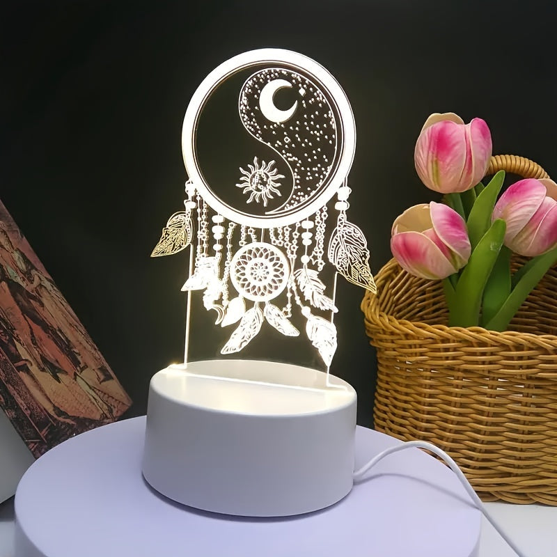 DreamLight - Candeeiro de Mesa LED com Apanhador de Sonhos 3D
