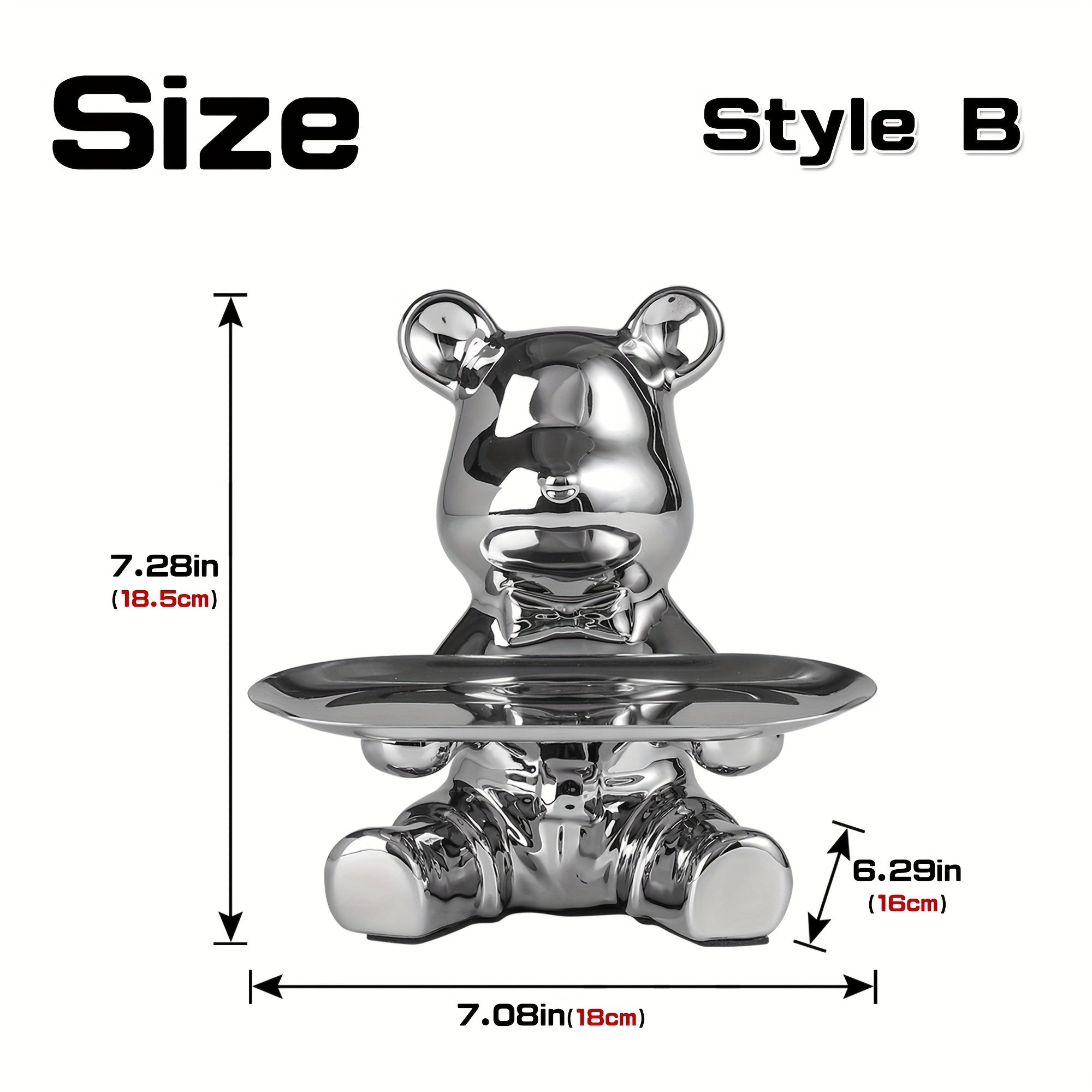 CeramiBear - Vassoio decorativo orso e coniglio in ceramica