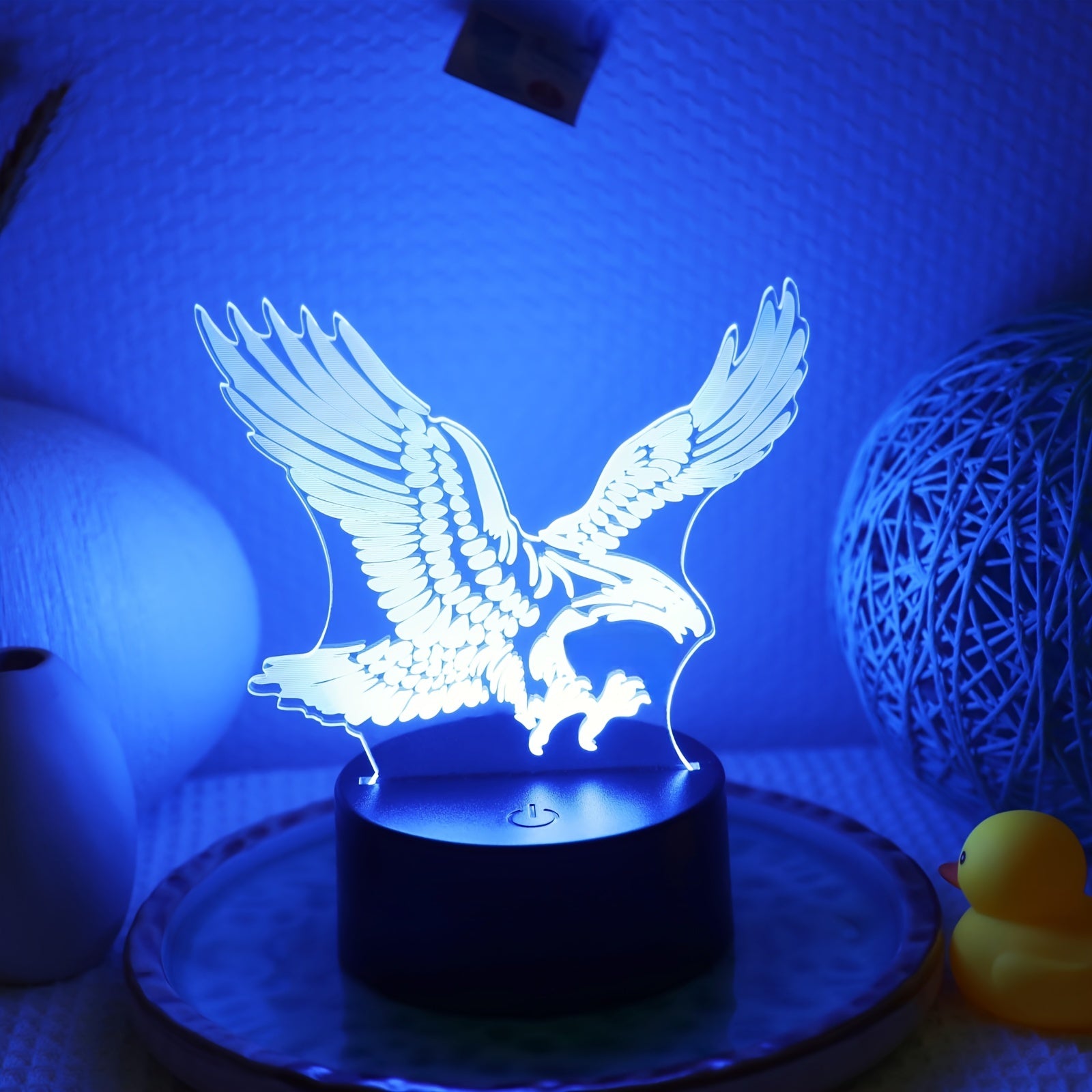 EagleLight - Lámpara nocturna LED 3D con control táctil, lámpara de mesa USB de 7 colores