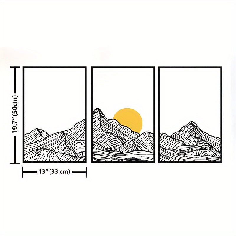 NatureSet - 3-delige Metalen Wandkunst