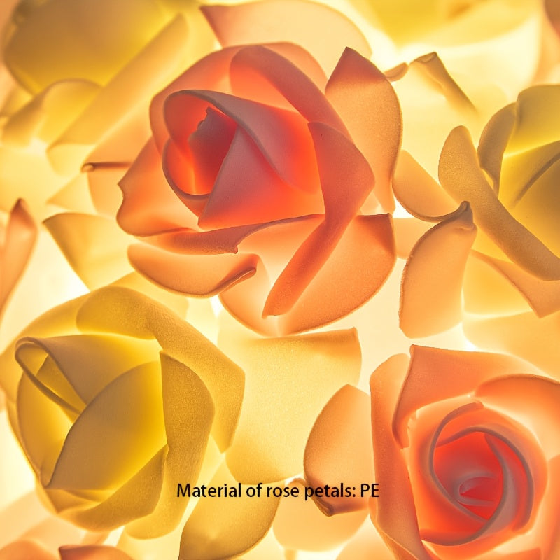 FloraGlow - Art Deco USB Rose Table Lamp with Polished Base and Bulb