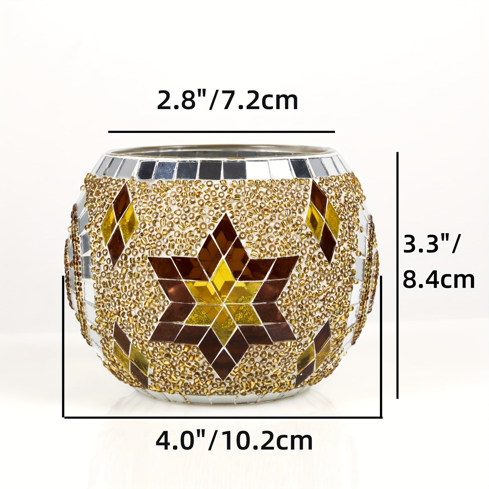 3-delige Mozaïek Kaarshouder Set - Handgemaakte Unieke Kandelaren