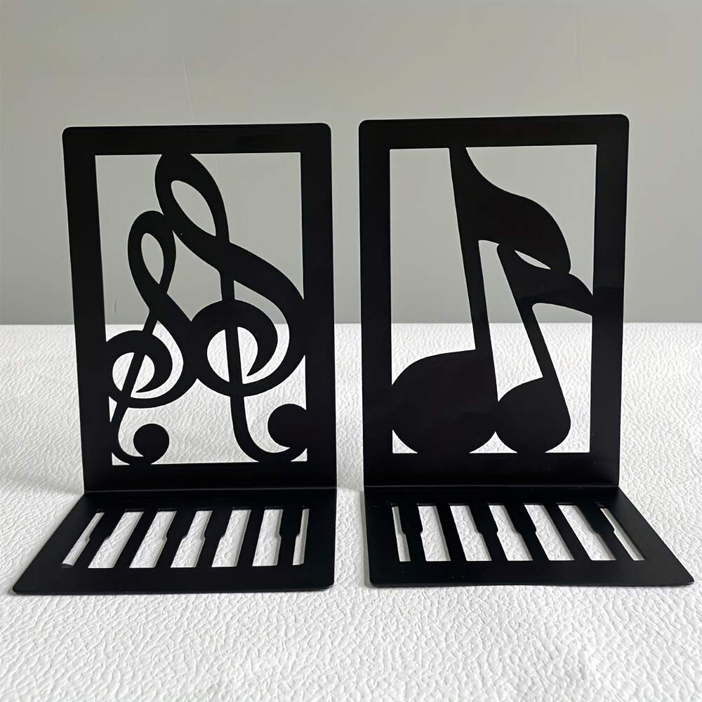 BlackNote - Fermalibri in metallo per ufficio e decorazione della casa, 1 paio