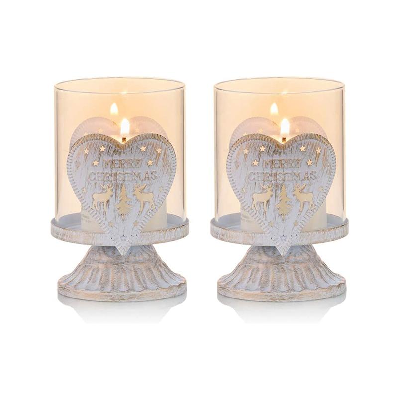 4-Delige Vintage Antieke Pilaar Kandelaar Set