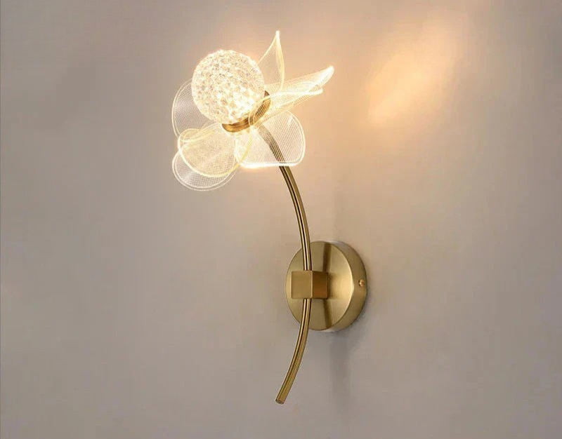 BloomGlow - Moderne Bloem Wandlamp met LED Verlichting