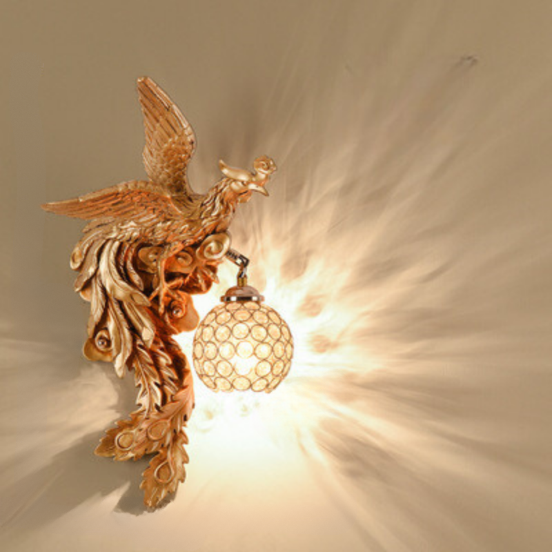 LuxeFlame - Lampada da parete Draken Phoenix | Illuminazione LED mistica