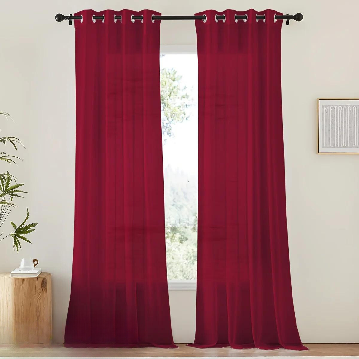 Tende in voile bianco leggero - 2 pezzi con occhielli per soggiorno e camera da letto