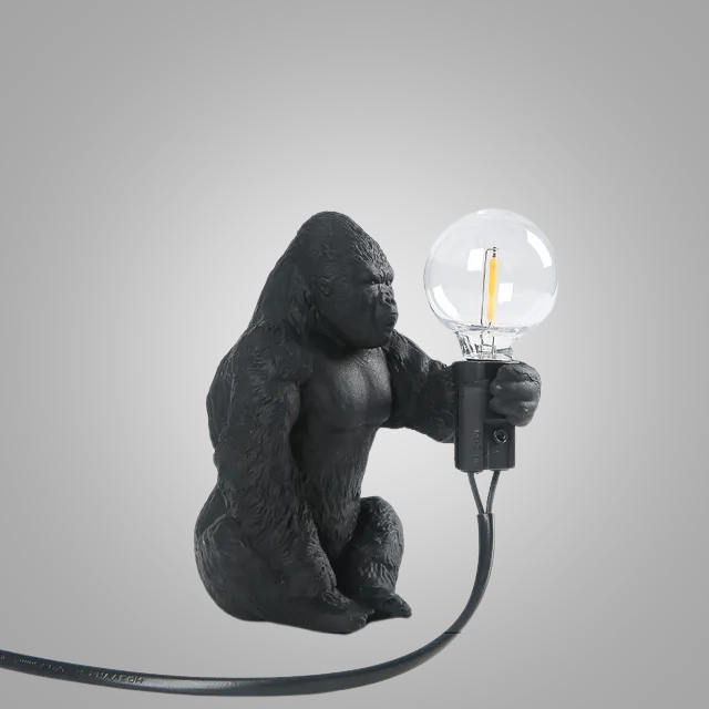 GorillaLux - Unieke Gorilla Tafellamp | Moderne Dierenlamp met Warme LED Verlichting