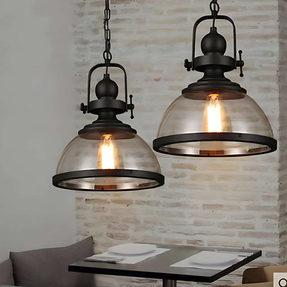 GlassDome - Industriële Vintage Hanglamp met Glazen Koepel voor Keuken en Eetkamer