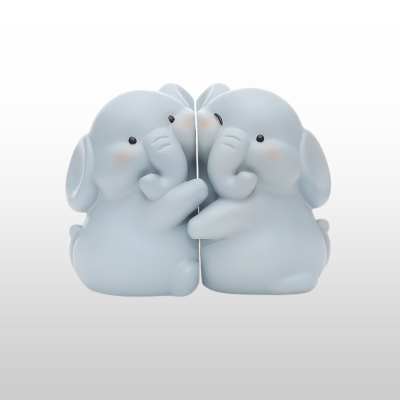 AnimalDecor - Set van Schattige Dieren Boekensteunen - Eend, Olifant, Panda