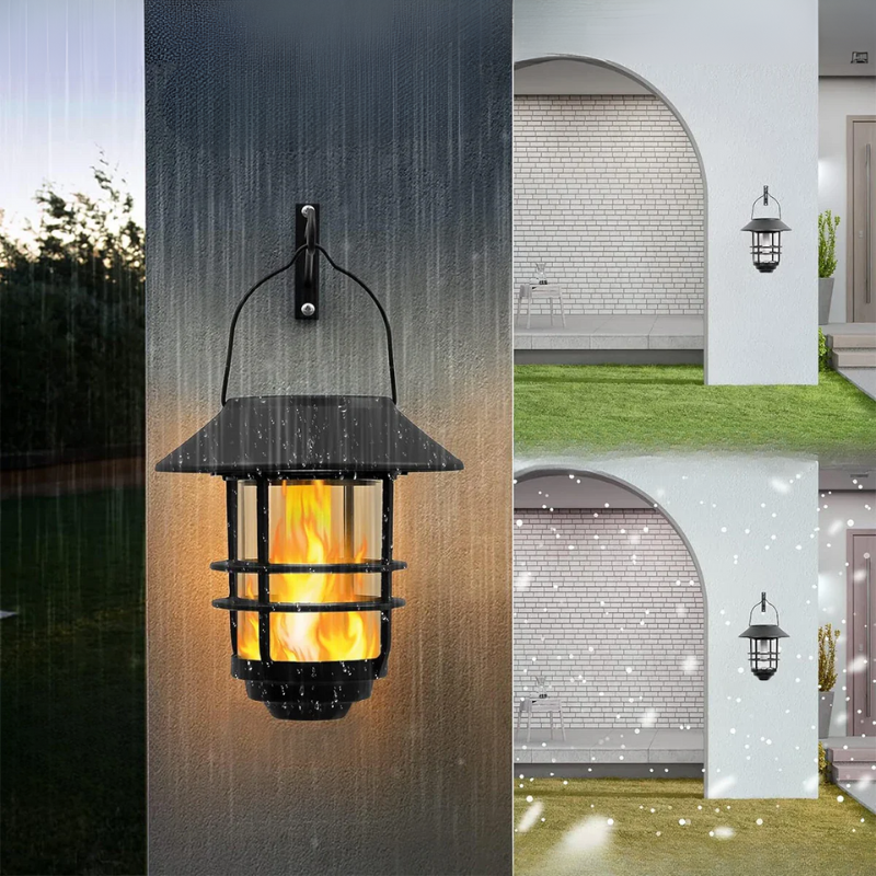 FlameLume - Solar LED Wand Lamp with Flame Effect for Garden and Terrace