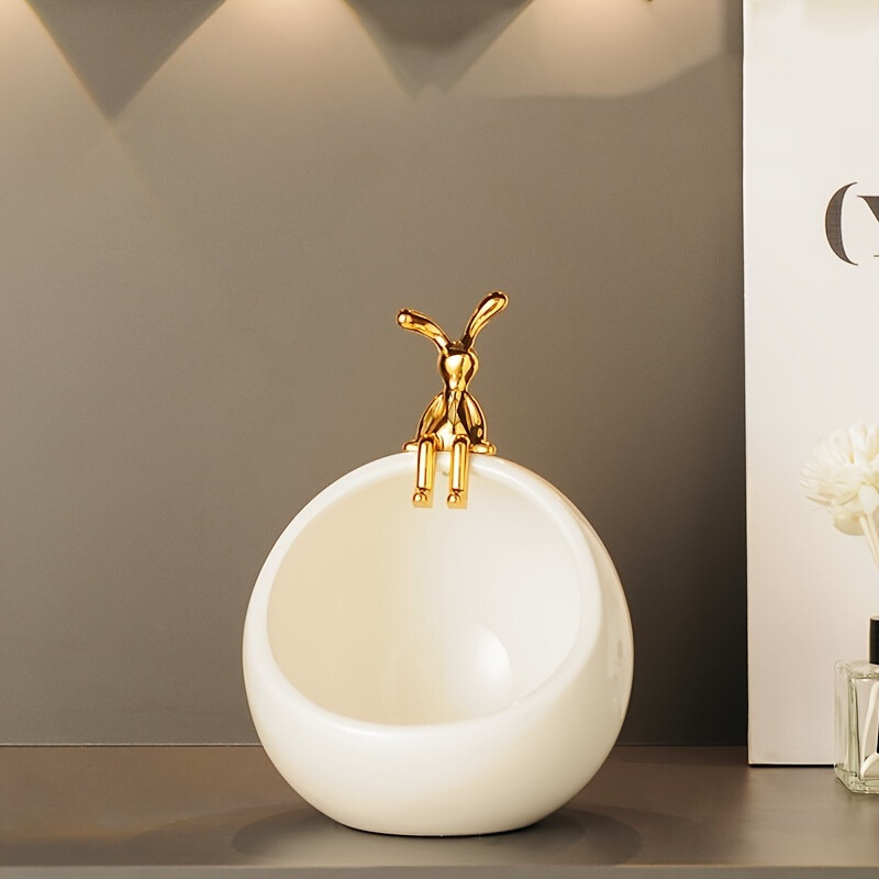 DeerBox - Moderne Keramische Opbergkom met Metalen Hertendeksel