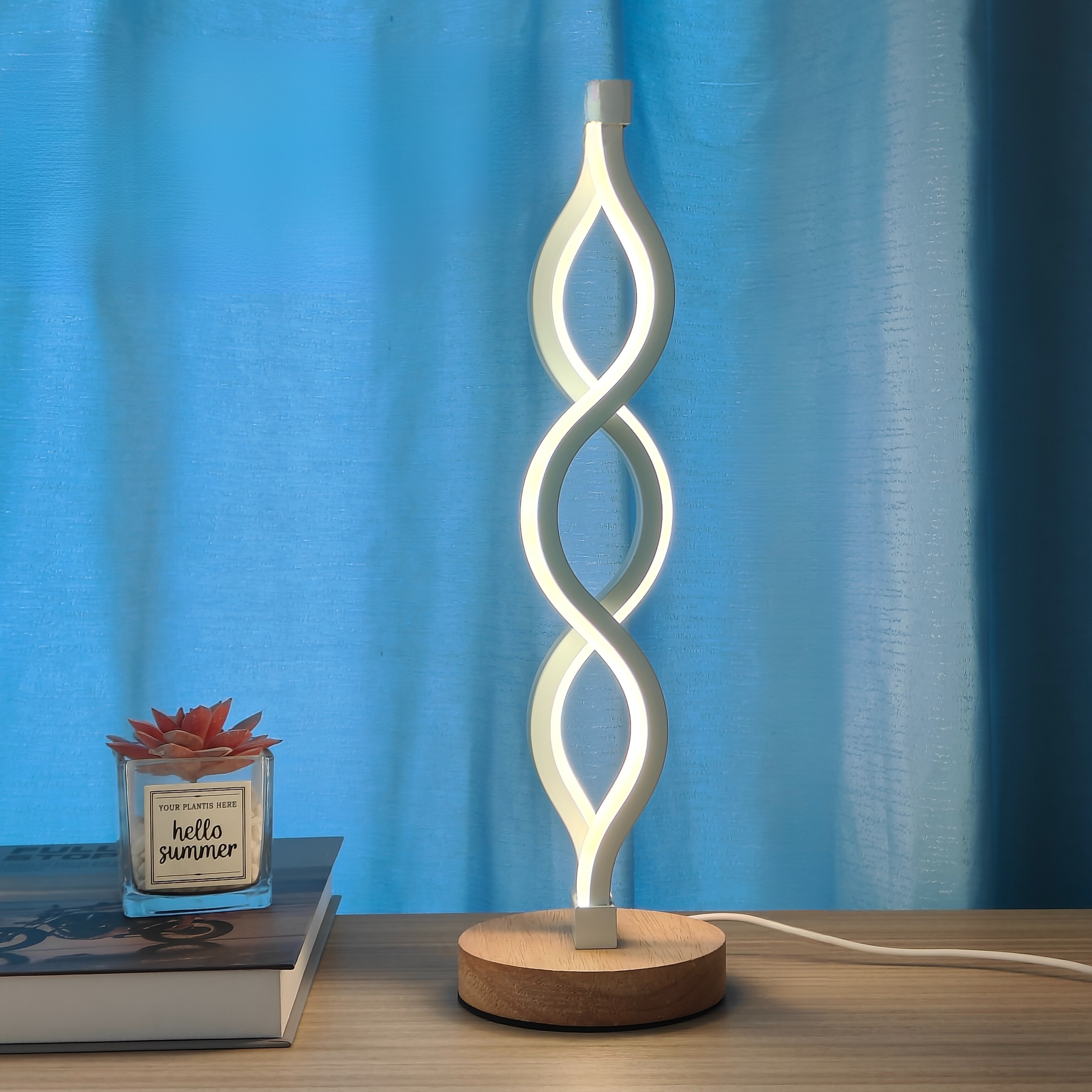 SeaWave - Unique Aluminum Desk Lamp with Dimmable LED Lighting