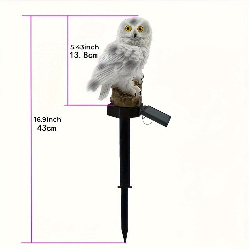SolarOwl - LED Solar Lawn Lamp, Garden Decoration with Resin Design
