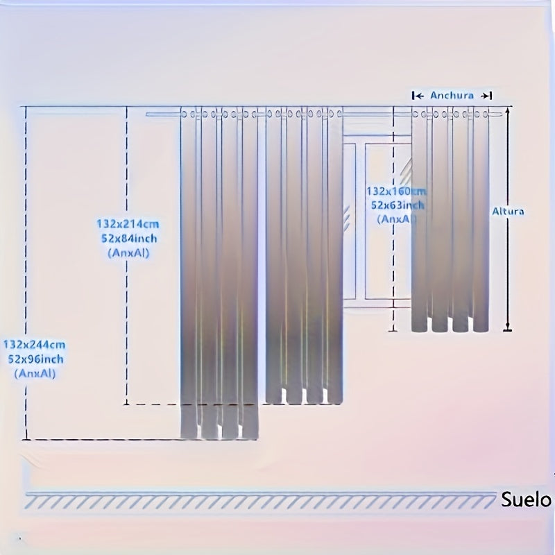 Juego de 2 piezas de cortinas dobles románticas de doble capa - Semi-opacas, protección de privacidad
