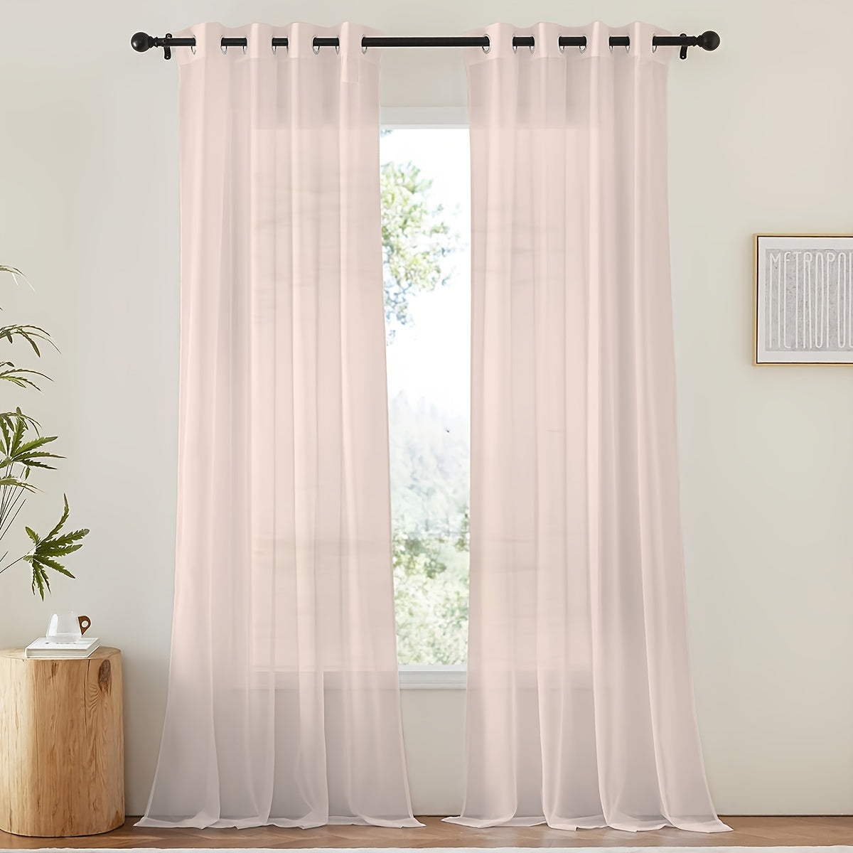 Tende in voile bianco leggero - 2 pezzi con occhielli per soggiorno e camera da letto