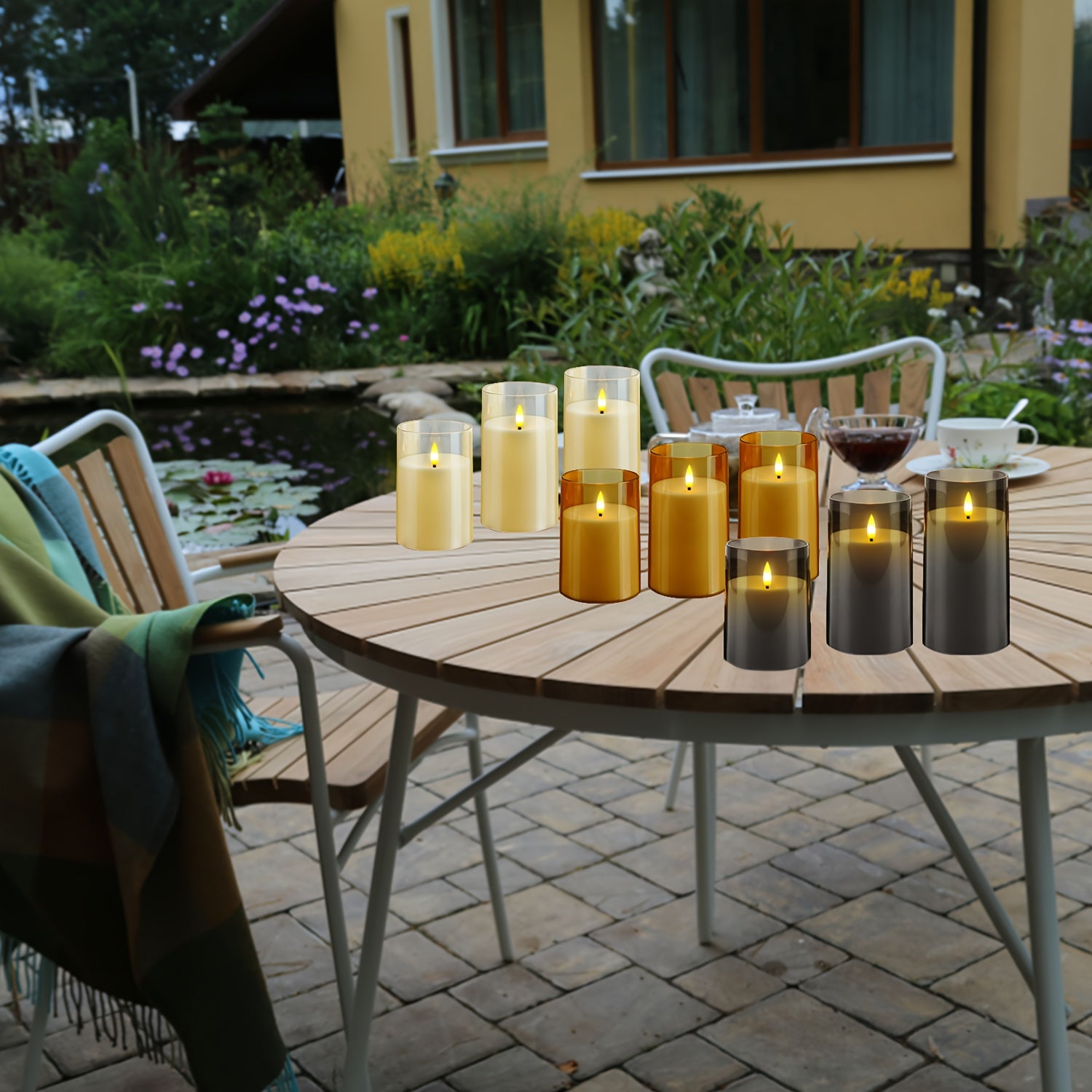 Set di Candele Senza Fiamma con Telecomando - Candele LED per Decorazioni di Natale e Halloween (Set da 3 - Bianco)