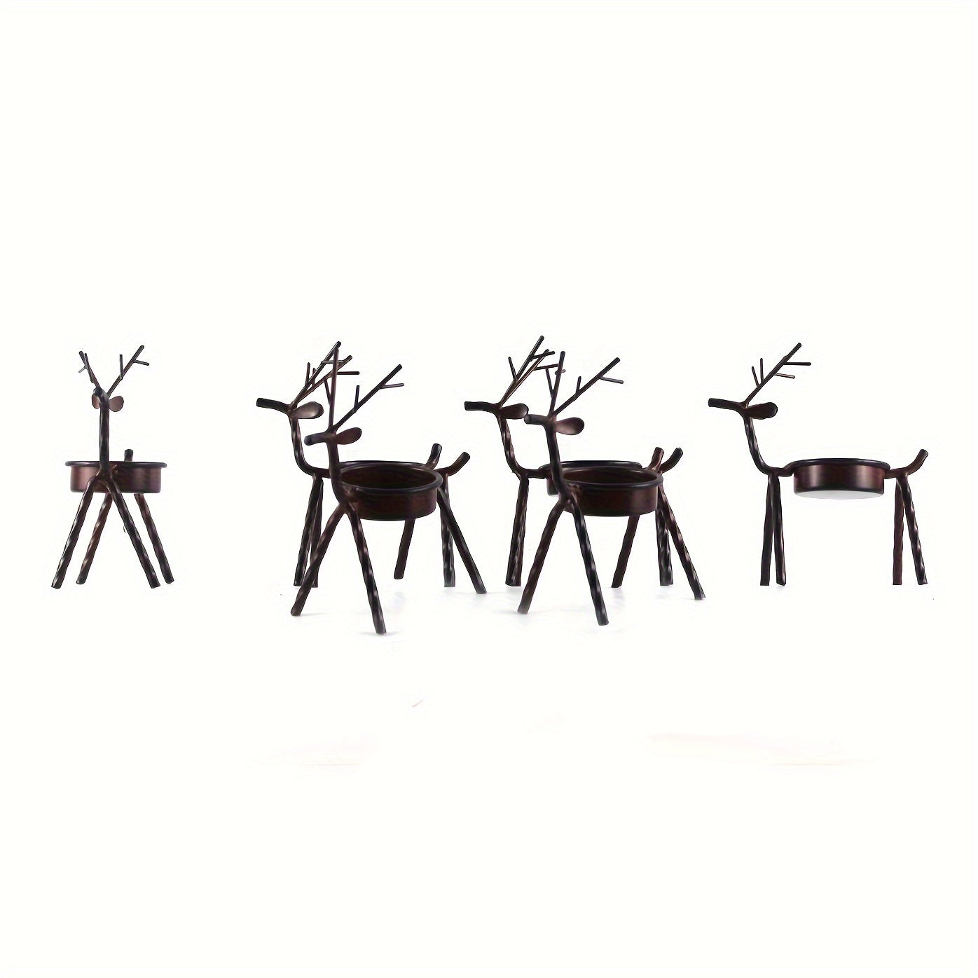 Set van 6 Rendier Kandelaar - Metalen Rendier Theelichthouder, Kerst- en Halloween Tafeldecoratie