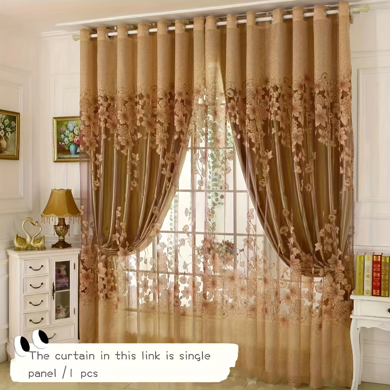 Tenda oscurante in stile europeo - Jacquard a doppio strato per camera da letto e soggiorno