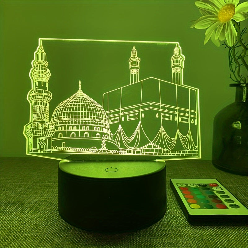 DecoLicht - Lámpara nocturna 3D con control remoto y 16 colores