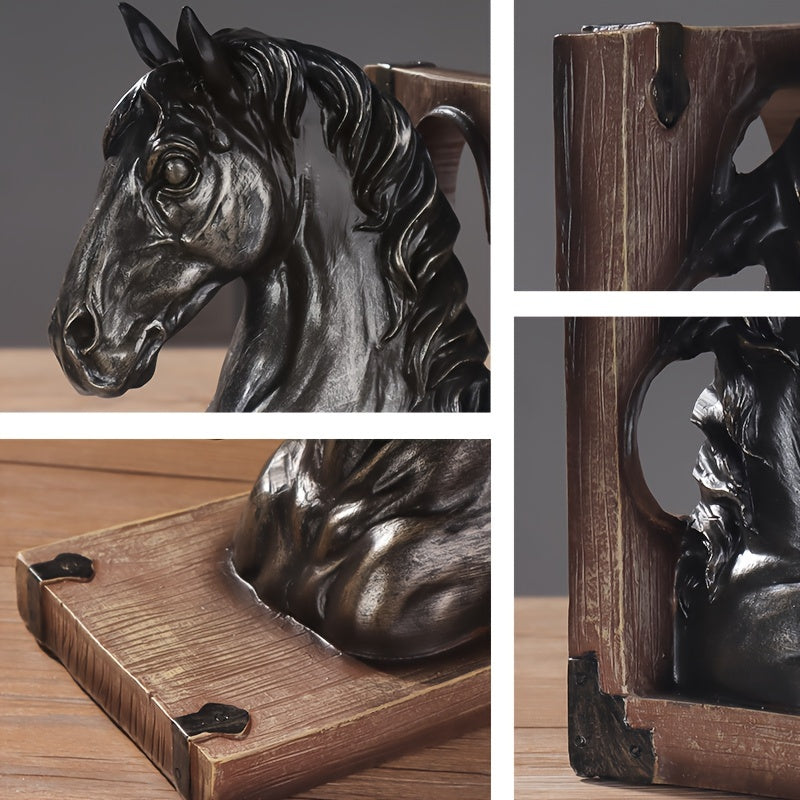 HorseHead - Supporti per libri a forma di testa di cavallo in legno per decorazione moderna