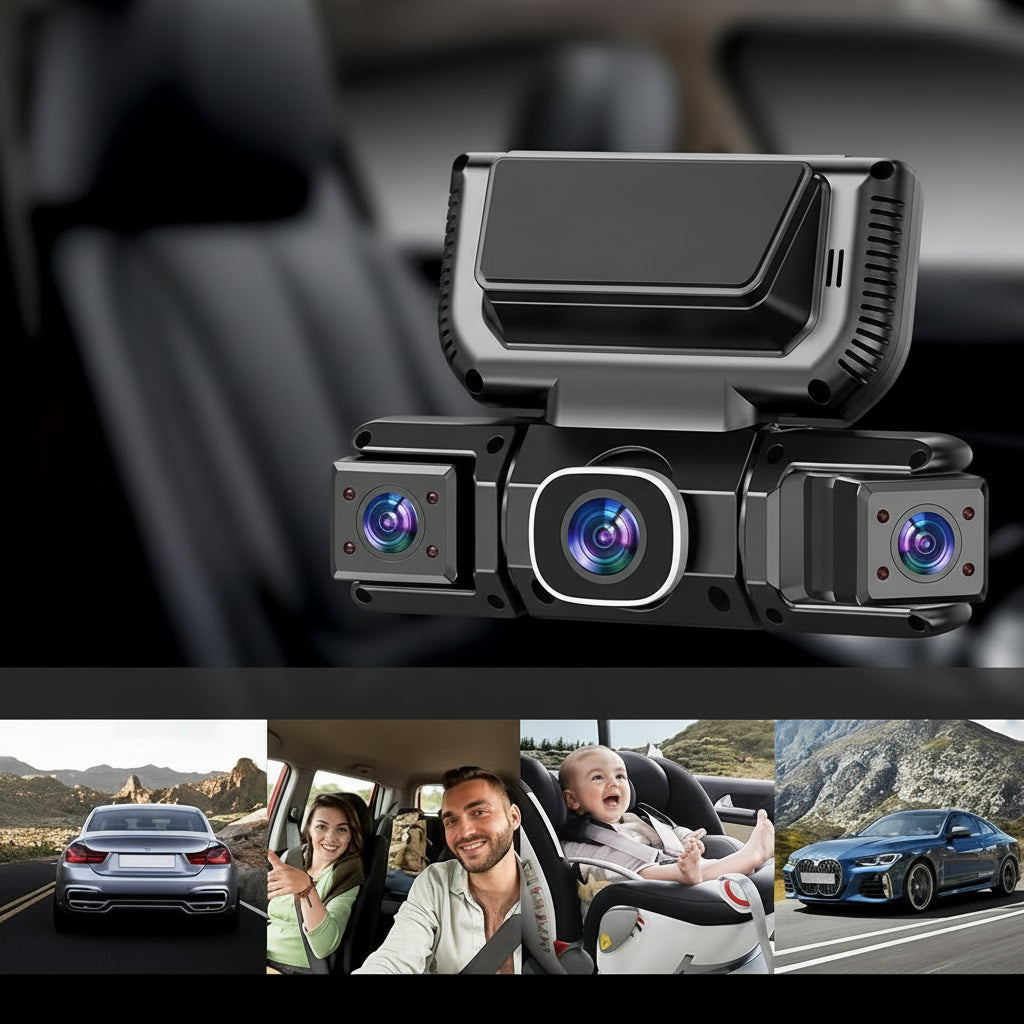 360° Full HD Dashcam Auto 4 Kanalen 5G WiFi Nachtvisie