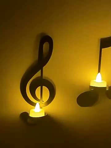 Muzikale Noten Wandkandelaar Set - Metalen Muurdecoratie voor Creatieve Kaarsenhouders