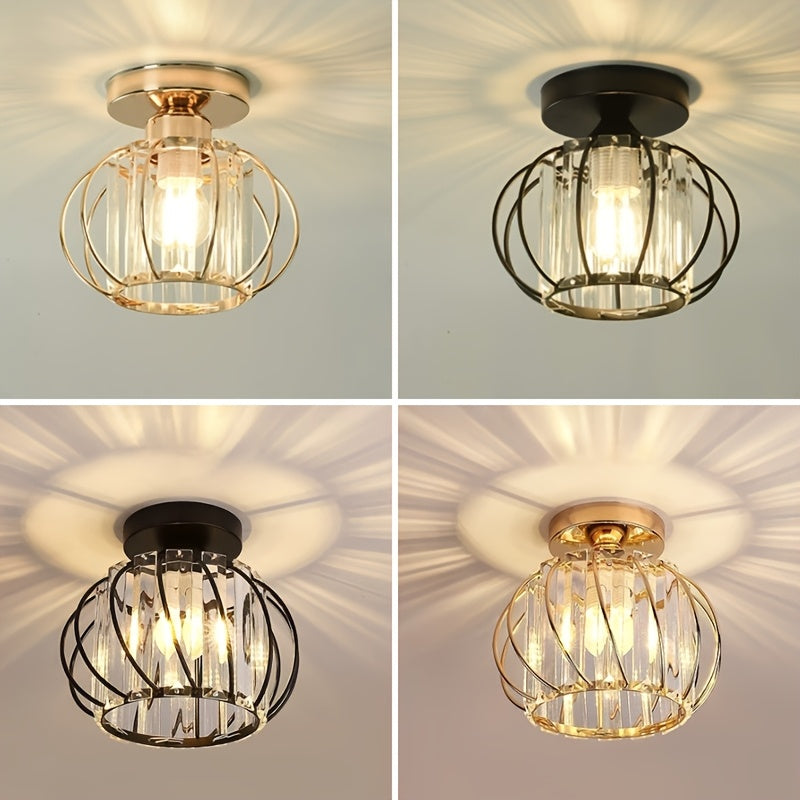 CrystalGlow - Luxe Kristallen Ganglamp, Zwart Goud