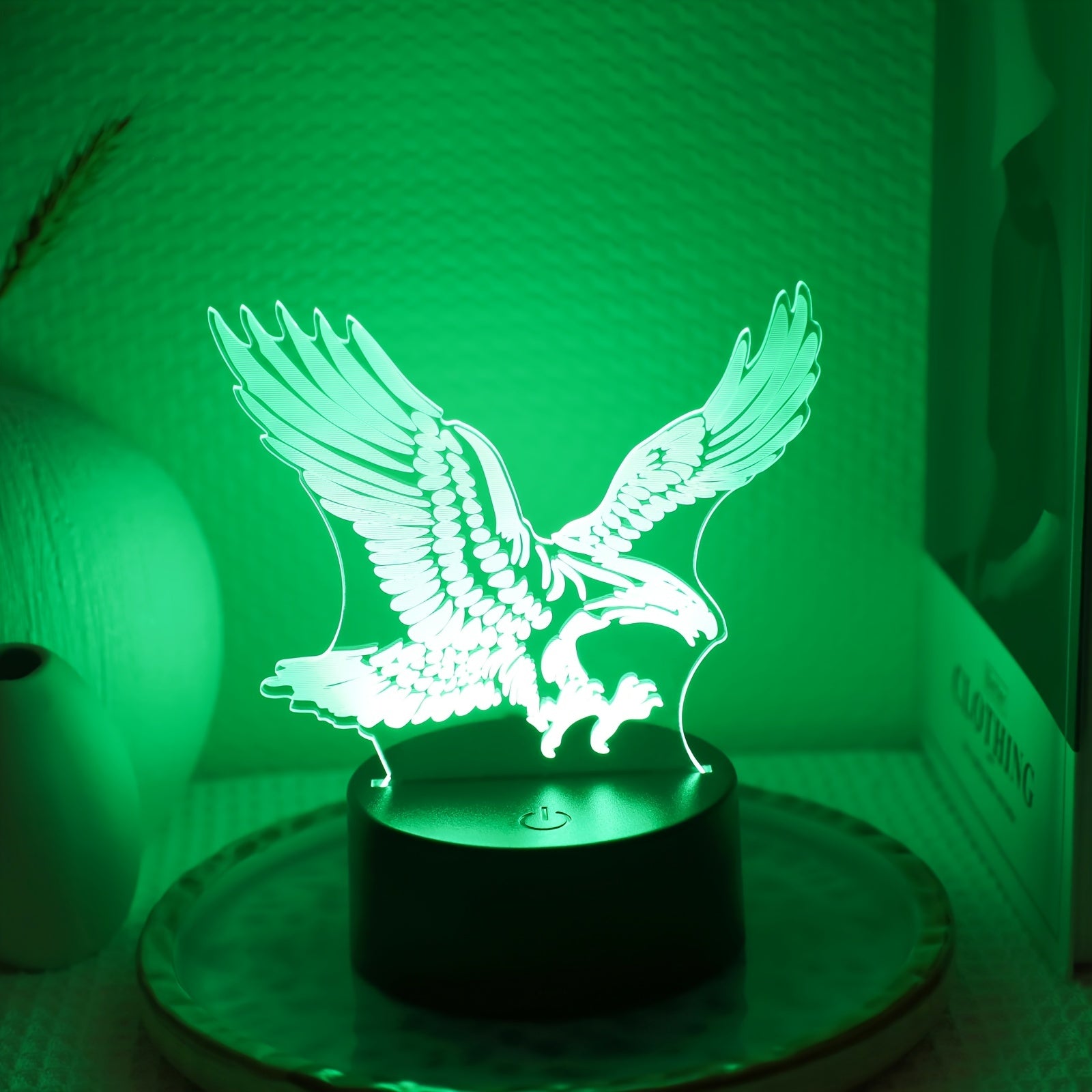 EagleLight - Lámpara nocturna LED 3D con control táctil, lámpara de mesa USB de 7 colores