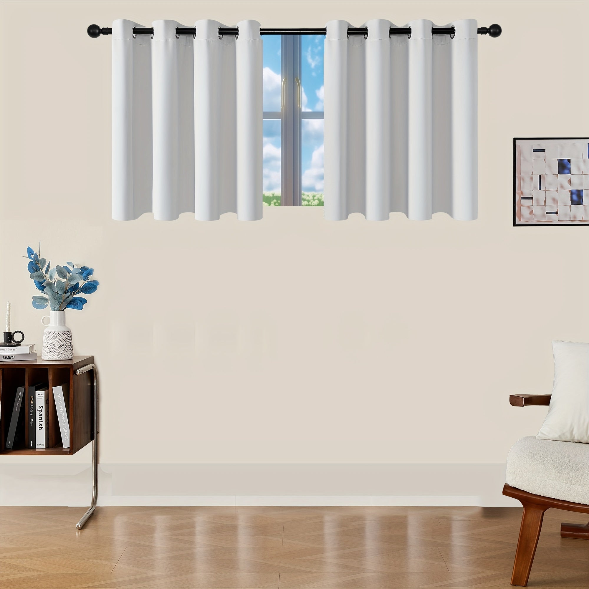 Tende Oscuranti - 2 Pezzi Tende Moderne in Poliestere con Isolamento Termico e Anelli