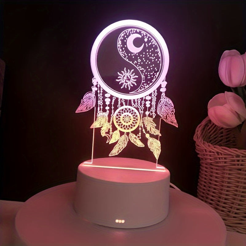 DreamLight - Candeeiro de Mesa LED com Apanhador de Sonhos 3D