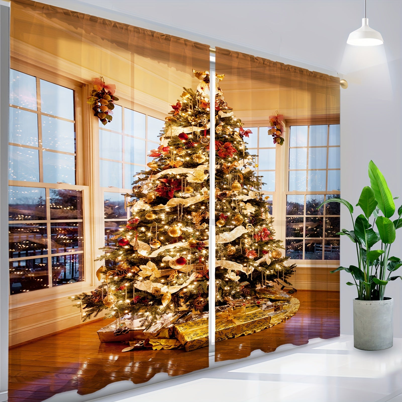 Tende Pupazzo di Neve - 2 Pezzi Trasparenti con Tasca per Asta