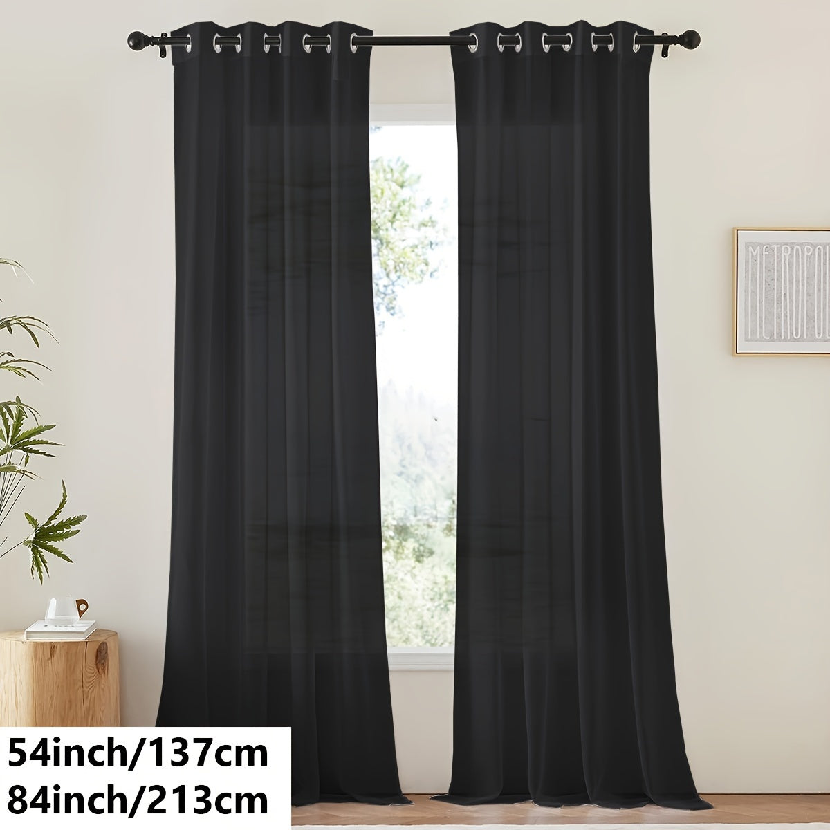 Tende in voile bianco leggero - 2 pezzi con occhielli per soggiorno e camera da letto