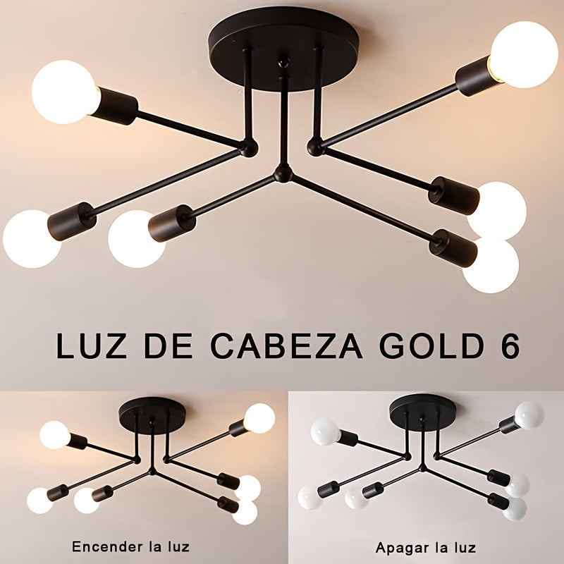 RetroLicht - Industriële 6-kops Plafondlamp