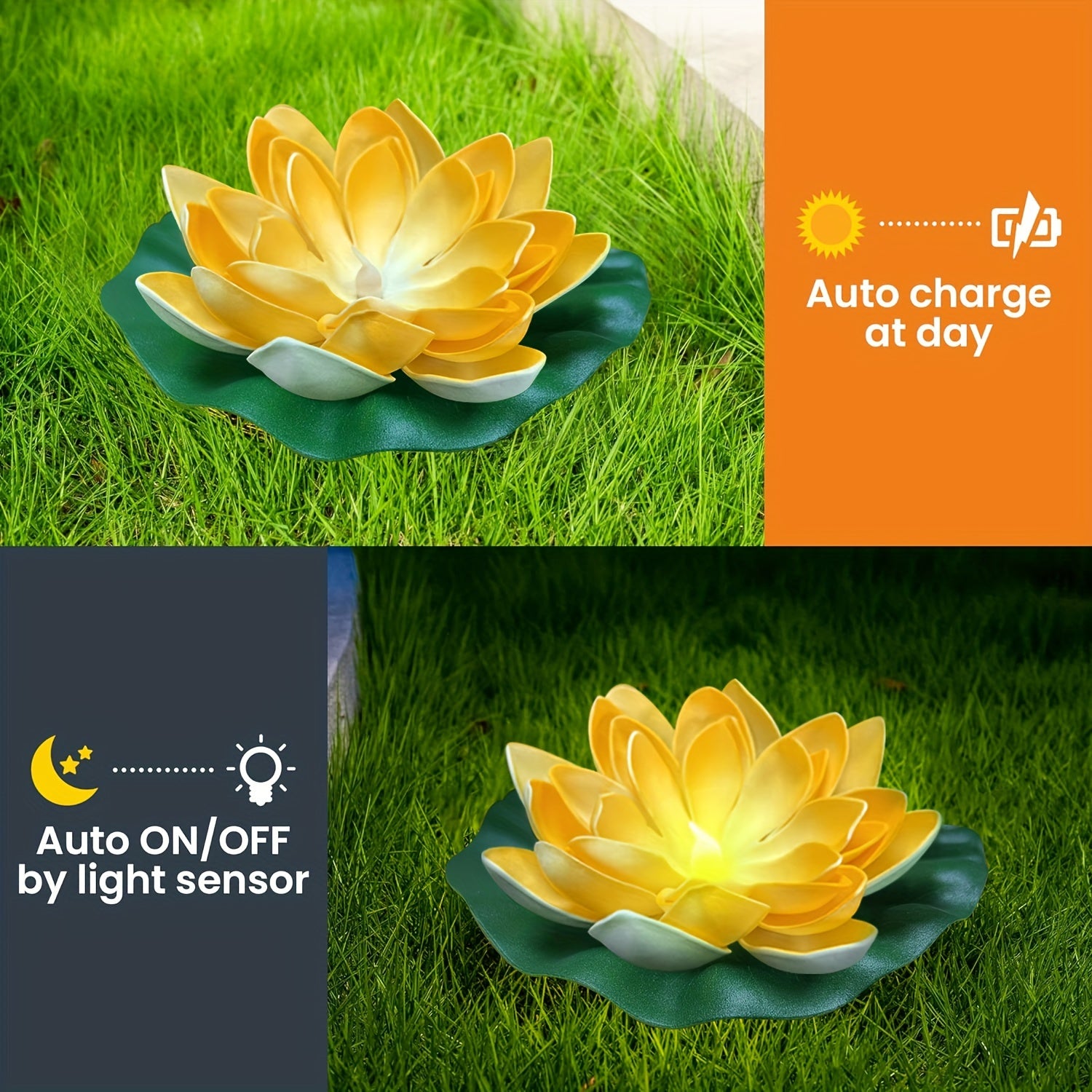 SolarLily - Lanterna Solare LED a Forma di Loto Decorativa in 3 Colori
