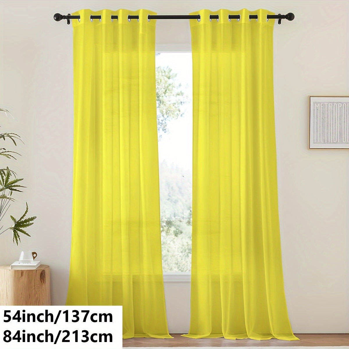 Tende in voile bianco leggero - 2 pezzi con occhielli per soggiorno e camera da letto