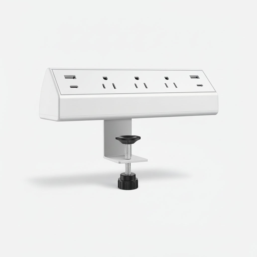 Bureauklem Stekkerdoos USB-C USB-A Poorten Snelle Oplading