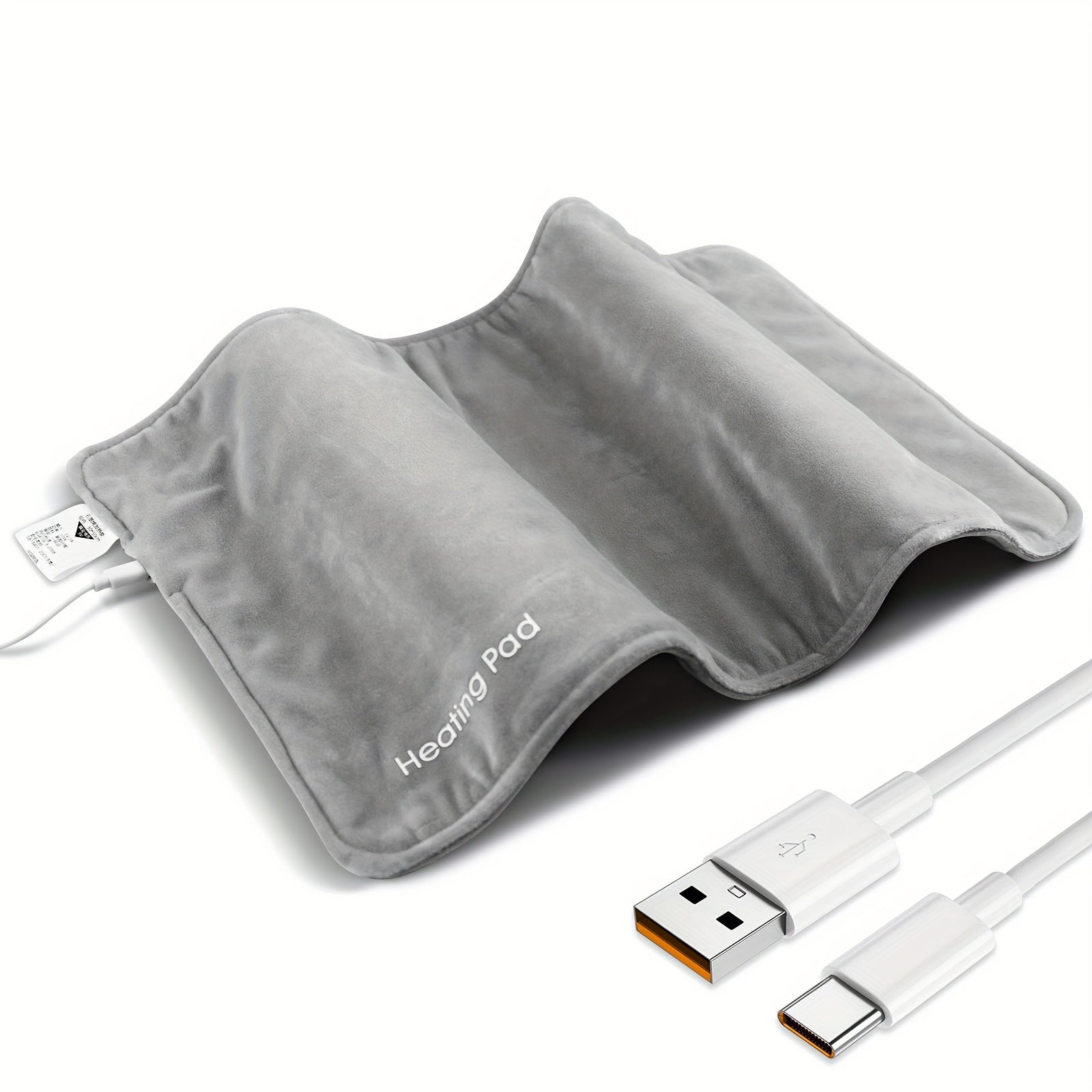 Coperta Riscaldante Elettrica USB - Coperta in Flanella Impermeabile, Grigia, 10W
