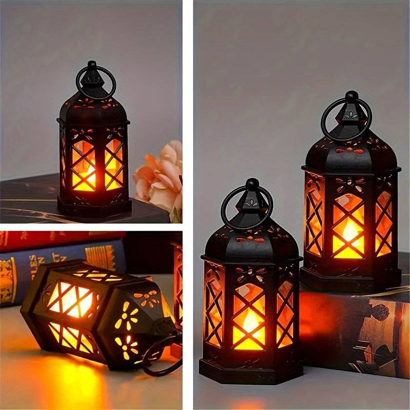 LuxeGlow - Rustic LED Lanterns, Set of 2/4/6/12, Vintage Battery-Powered Hanging Decoration for Parties & Christmas