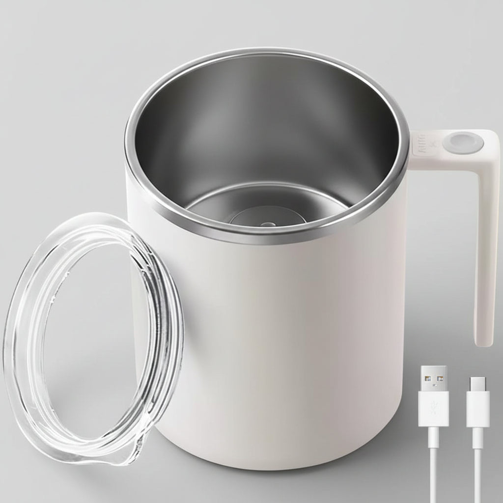 Caneca de café Copo misturador em aço inoxidável com tampa 360 ml